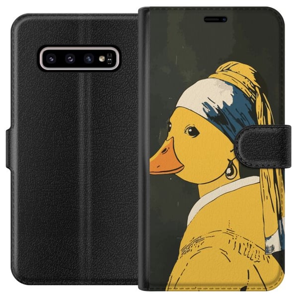 Kompatibelt Plånboksfodral till Samsung Galaxy S10+ Stylish Duck