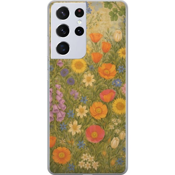 Kompatibelt Mobildeksel til Samsung Galaxy S21 Ultra 5G Eng i full blomst med ville farger og nostalgisk følelse Kompatibelt Mobildeksel til Samsung Galaxy S21 Ultra 5G Eng i full blomst med ville farger og nostalgisk følelse