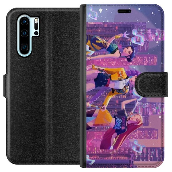 Yhteensopiva Lompakkokotelo Huawei P30 Pro Futuristinen K-pop-tyttöryhmä Demon Huntersista neon kaupungissa, jossa on popkulttuuria ja synkkää fantas