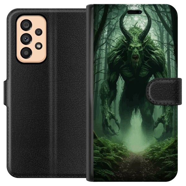 Kompatibel Tegnebogsetui til Samsung Galaxy A53 5G Skov Monster Fantasi Væsen Mørk