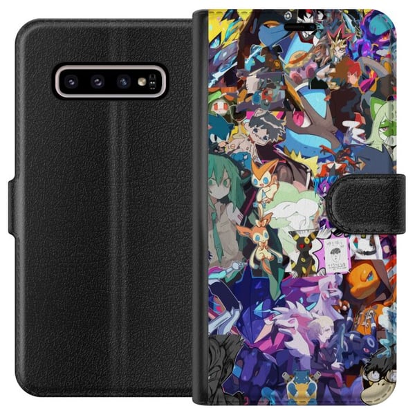 Kompatibel Tegnebogsetui til Samsung Galaxy S10+ Pokémon Blaze
