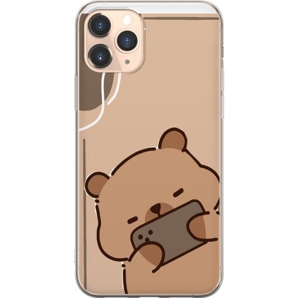Kompatibel Mobilcover til Apple iPhone 11 Pro Lazy Bear Chill Mode Sød bjørn, der ligger med mobilen på beige baggrund i en rolig, afslappet stil Kompatibel Mobilcover til Apple iPhone 11 Pro Lazy Bear Chill Mode Sød bjørn, der ligger med mobilen på beige baggrund i en rolig, afslappet stil