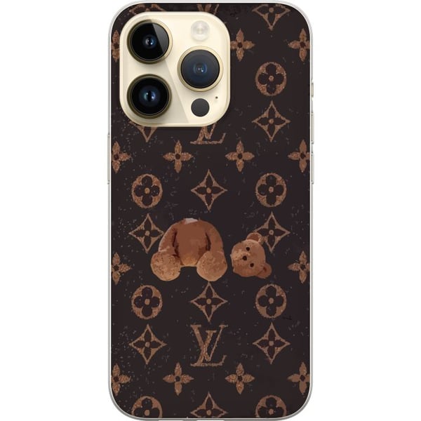 Kompatibelt Mobildeksel til Apple iPhone 14 Pro Luksuriøst monogrammønster med ødelagt bamse i mørk, moteinspirert estetikk Kompatibelt Mobildeksel til Apple iPhone 14 Pro Luksuriøst monogrammønster med ødelagt bamse i mørk, moteinspirert estetikk