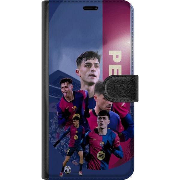Kompatibelt Plånboksfodral till Samsung Galaxy A20e Pedri Barcelona Spanien fotboll mittfältare ung talang teknisk skicklig spelare med stark utveckl