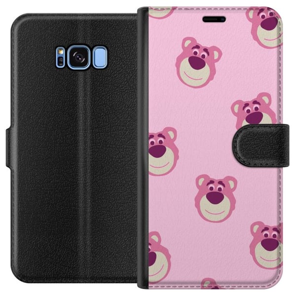 Kompatibelt Plånboksfodral till Samsung Galaxy S8 Söta björnar på rosa bakgrund gulligt mönster som ger ett charmigt uttryck perfekt presentidé