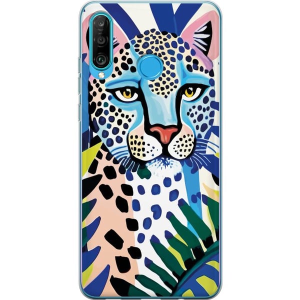 Kompatibel Mobilcover til Huawei P30 lite Livlig Leopard