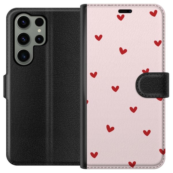 Kompatibel Tegnebogsetui til Samsung Galaxy S23 Ultra Hjerter