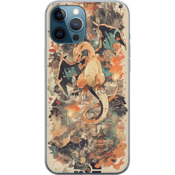 Yhteensopiva Puhelinkuori Apple iPhone 12 Pro Tulilohikäärmeen legenda, tulta syöksevä lohikäärme japanilaiseen taidetyyliin, vintagekuvitus temppele Yhteensopiva Puhelinkuori Apple iPhone 12 Pro Tulilohikäärmeen legenda, tulta syöksevä lohikäärme japanilaiseen taidetyyliin, vintagekuvitus temppele