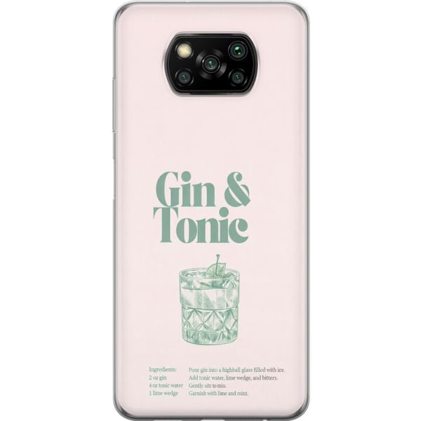 Kompatibelt Mobilskal till Xiaomi Poco X3 NFC Gin och tonic i stilren retroillustration