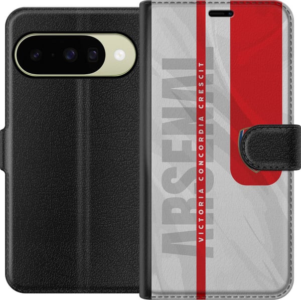 Yhteensopiva Lompakkokotelo Google Pixel 10 Arsenal FC:n vaakuna jalkapalloseura juliste Gunners Premier League -logo punainen valkoinen tausta retro