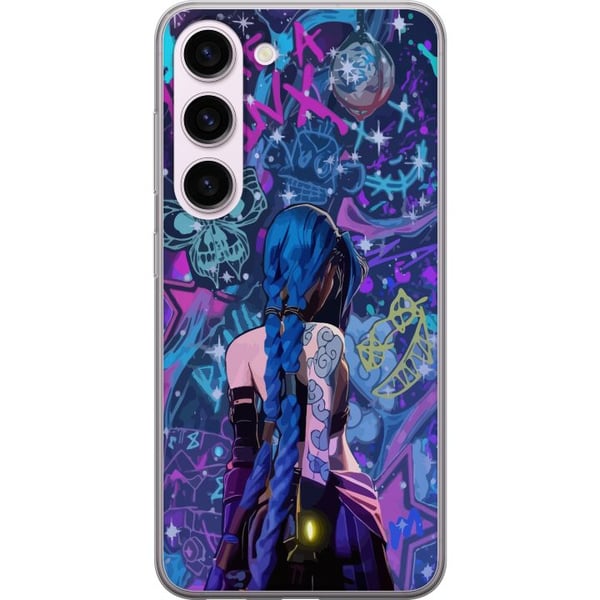 Kompatibel Mobilcover til Samsung Galaxy S23 Farverig graffitiillustration med blåhåret karakter i urban neonstil og kreativ energi Kompatibel Mobilcover til Samsung Galaxy S23 Farverig graffitiillustration med blåhåret karakter i urban neonstil og kreativ energi