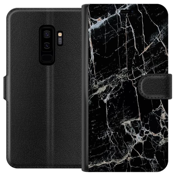 Kompatibelt Plånboksfodral till Samsung Galaxy S9+ Marmor Svart Kompatibelt Plånboksfodral till Samsung Galaxy S9+ Marmor Svart