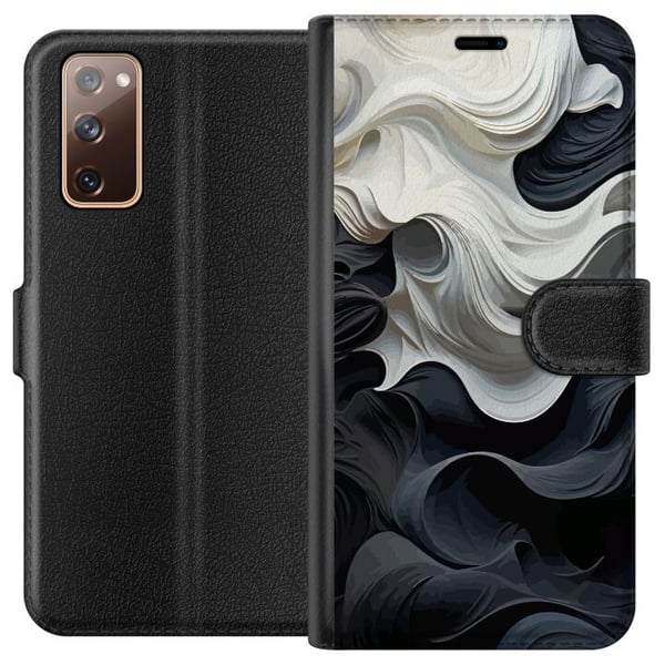 Yhteensopiva Lompakkokotelo Samsung Galaxy S20 FE Silkki Musta/Valkoinen