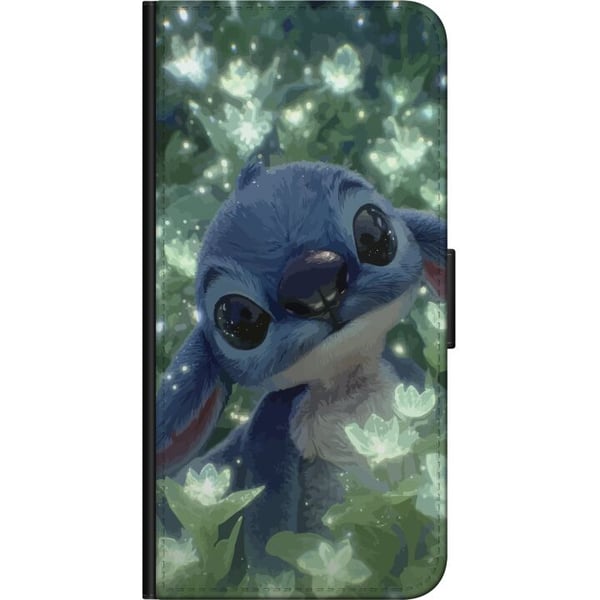 Kompatibel Tegnebogsetui til Motorola Moto G9 Play Disney Stitch kawaii-figur med blomst
