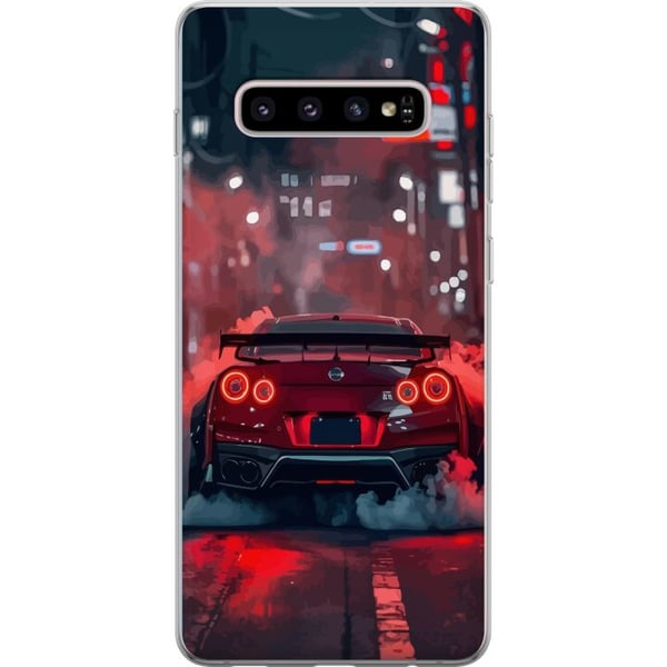 Kompatibelt Mobilskal till Samsung Galaxy S10+ Red Sports Car Drift Racing Tuning