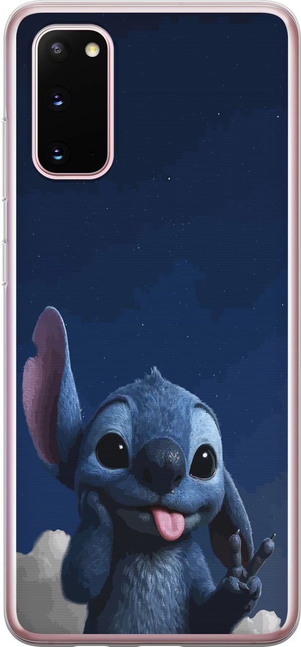 Yhteensopiva Puhelinkuori Samsung Galaxy S20 Stitch Disney sininen avaruusolento Lilo ja Stitch kawaii-hahmo yötaivas tähtitaivas söpö sarjakuvataide