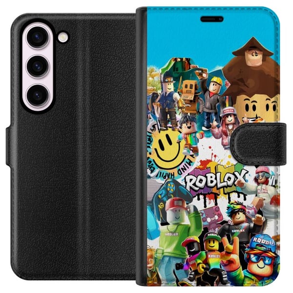 Kompatibel Tegnebogsetui til Samsung Galaxy S23 Roblox Party farverigt motiv med spilfigurer og gamingenergi til alle fans Kompatibel Tegnebogsetui til Samsung Galaxy S23 Roblox Party farverigt motiv med spilfigurer og gamingenergi til alle fans