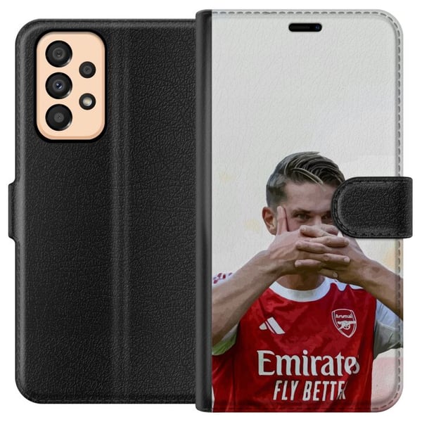 Yhteensopiva Lompakkokotelo Samsung Galaxy A33 5G Martin Ødegaard -taide – Lähikuvitus Arsenal-pelipaidassa
