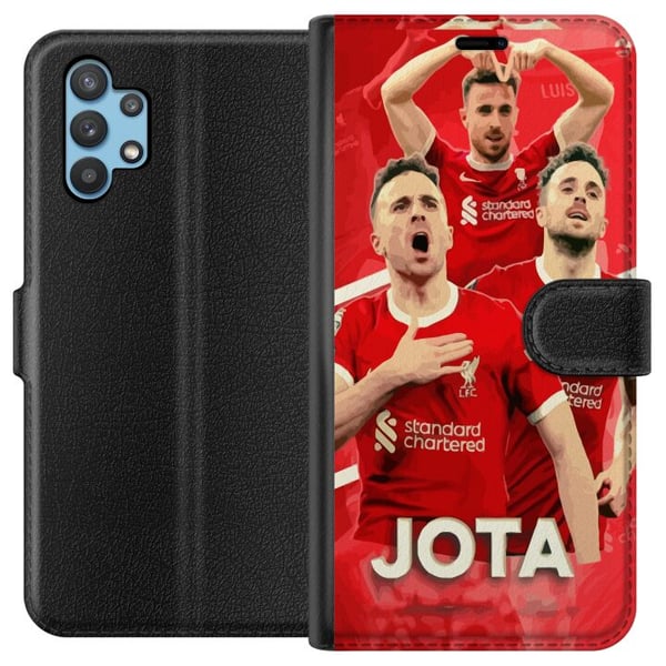Kompatibelt Plånboksfodral till Samsung Galaxy A32 5G Liverpool Jota poster Portugal striker forward Premier League Reds fotboll player club design a