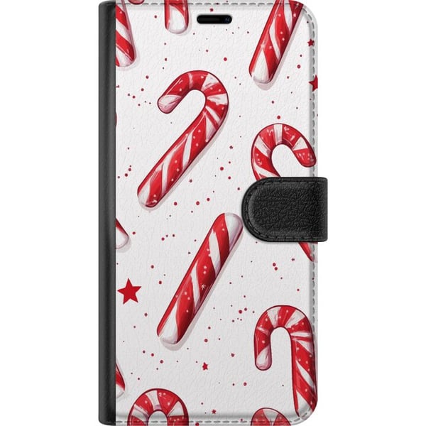 Kompatibel Tegnebogsetui til Samsung Galaxy S23+ Juleinspireret mønster med polkagrise, stjerner og vinterdetaljer – klassisk og populært i juletiden