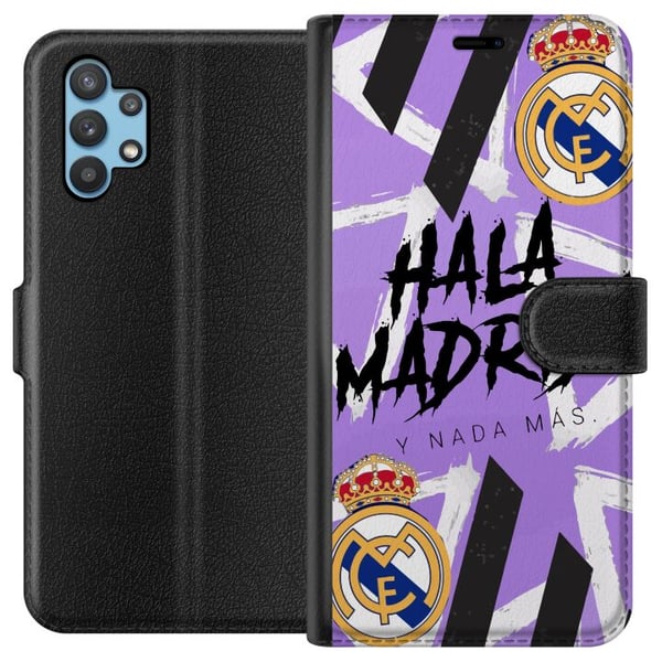 Kompatibelt Plånboksfodral till Samsung Galaxy A32 5G Lila Hala Madrid design med klubbemblem och kraftfull sportgrafik perfekt för fotbollsfans som Kompatibelt Plånboksfodral till Samsung Galaxy A32 5G Lila Hala Madrid design med klubbemblem och kraftfull sportgrafik perfekt för fotbollsfans som