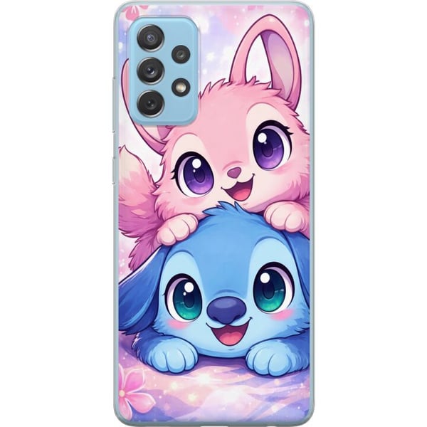 Kompatibelt Mobildeksel til Samsung Galaxy A52 5G Søt kawaii-illustrasjon med rosa og blå fantasidyr, store øyne og myke farger, perfekt dekorasjon f Kompatibelt Mobildeksel til Samsung Galaxy A52 5G Søt kawaii-illustrasjon med rosa og blå fantasidyr, store øyne og myke farger, perfekt dekorasjon f