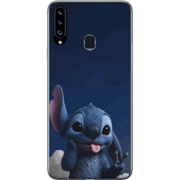 Kompatibel Mobilcover til Samsung Galaxy A20s Stitch Disney blå alien Lilo og Stitch kawaii-karakter nattehimmel stjernehimmel sød tegnekunst