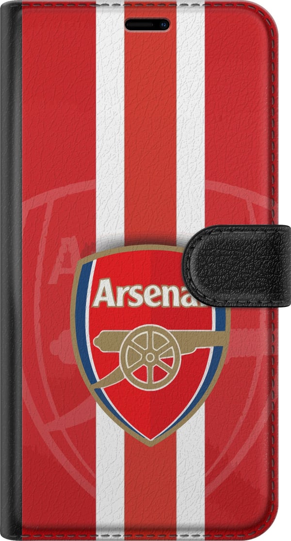 Kompatibel Tegnebogsetui til Apple iPhone X Arsenal-logo med rød-hvid baggrund, klassisk fodbolddesign til klubbens ægte fans