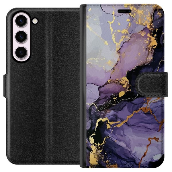 Kompatibelt Lommeboketui til Samsung Galaxy S23+ Lilla Marmor
