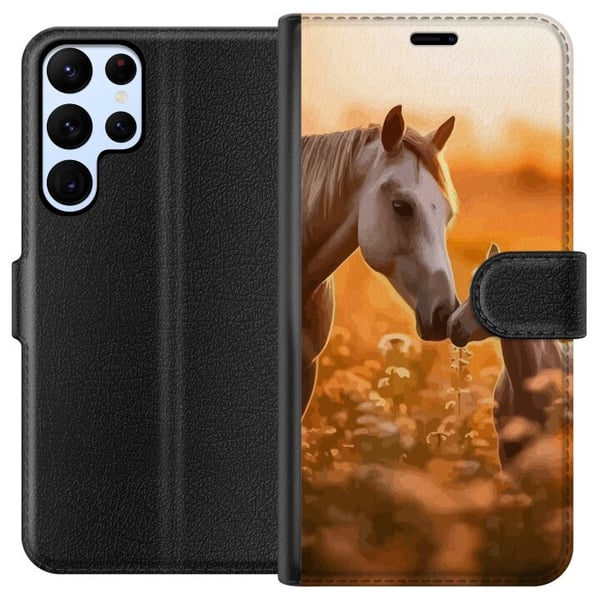 Yhteensopiva Lompakkokotelo Samsung Galaxy S22 Ultra 5G Hevoset