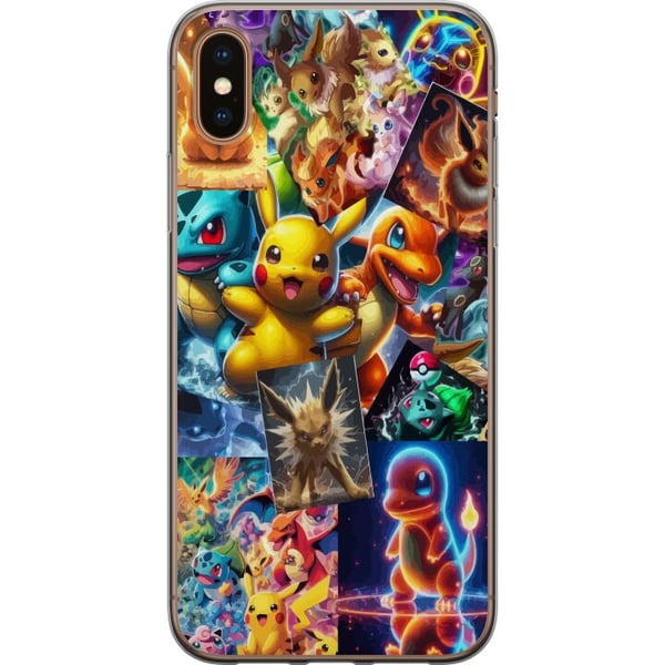 Kompatibel Mobilcover til Apple iPhone XS Max Pokémon illustration - Pikachu, Eevee og Charmander i farverig design Kompatibel Mobilcover til Apple iPhone XS Max Pokémon illustration - Pikachu, Eevee og Charmander i farverig design