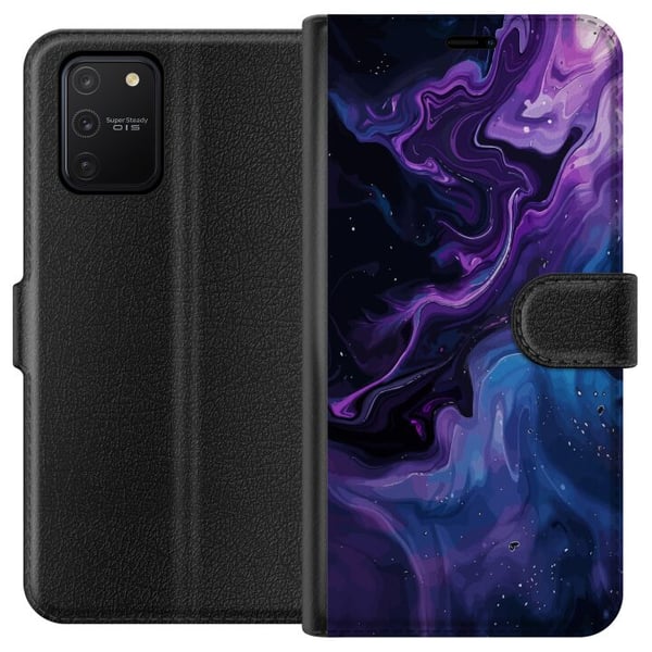 Kompatibelt Lommeboketui til Samsung Galaxy S10 Lite Abstrakt flytende marmormønster i lilla og blå toner med en kosmisk følelse, myke former og dyp Kompatibelt Lommeboketui til Samsung Galaxy S10 Lite Abstrakt flytende marmormønster i lilla og blå toner med en kosmisk følelse, myke former og dyp