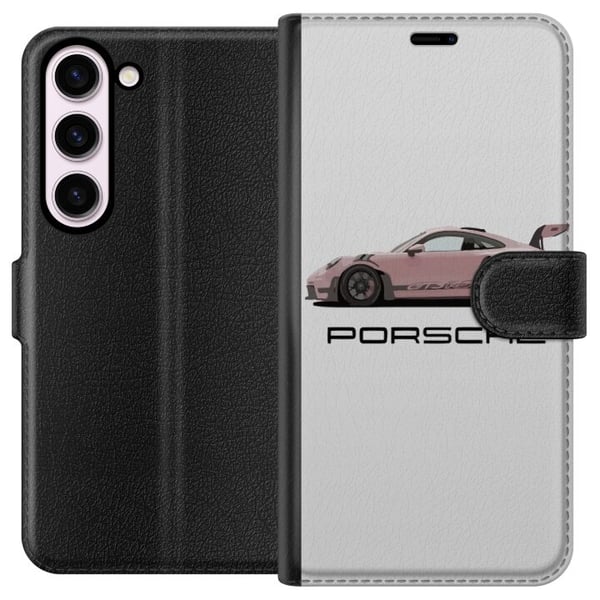 Kompatibelt Plånboksfodral till Samsung Galaxy S23 Porsche 911 Pink