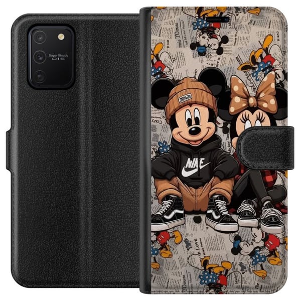 Kompatibelt Lommeboketui til Samsung Galaxy S10 Lite Tegnet museduo i streetwear med capser sneakers urban illustrasjon Kompatibelt Lommeboketui til Samsung Galaxy S10 Lite Tegnet museduo i streetwear med capser sneakers urban illustrasjon