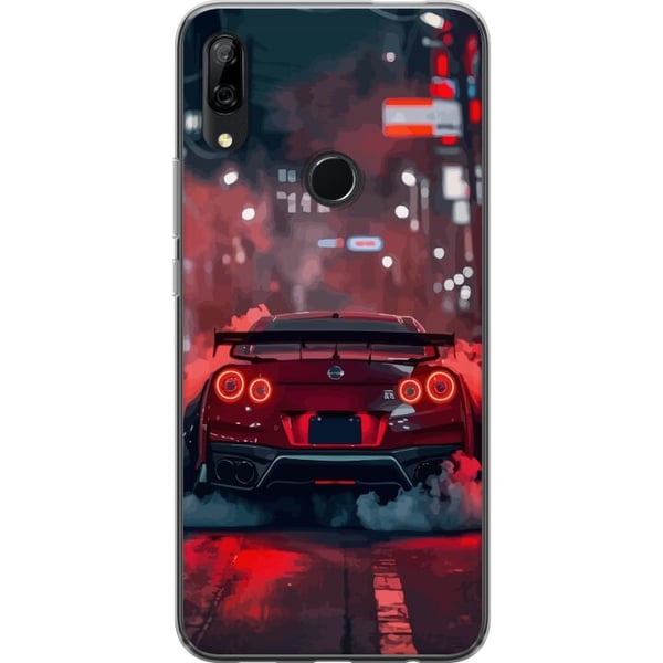 Kompatibel Mobilcover til Huawei P Smart Z Rød sportsbil drifting racing tuning