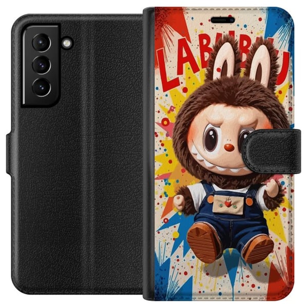 Kompatibelt Lommeboketui til Samsung Galaxy S21+ 5G Kanindrakt med rampete uttrykk og tegneseriebakgrunn som gir en energisk, leken popkulturell stil Kompatibelt Lommeboketui til Samsung Galaxy S21+ 5G Kanindrakt med rampete uttrykk og tegneseriebakgrunn som gir en energisk, leken popkulturell stil