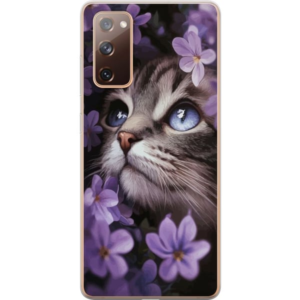Kompatibelt Mobildeksel til Samsung Galaxy S20 FE Katt og blomster