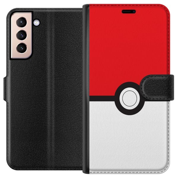 Kompatibelt Lommeboketui til Samsung Galaxy S21 Classic Ball retrospilldesign i ikonisk rød og hvit stil, perfekt for spillentusiaster og en nostalgi
