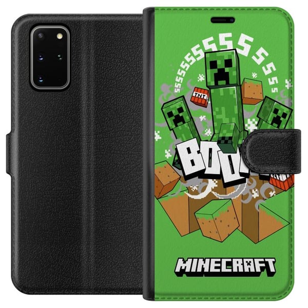 Kompatibelt Plånboksfodral till Samsung Galaxy S20+ Minecraft Boom Kompatibelt Plånboksfodral till Samsung Galaxy S20+ Minecraft Boom