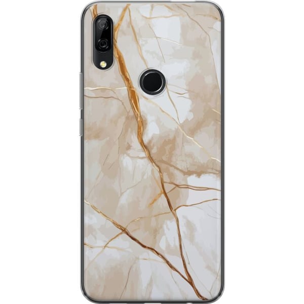 Kompatibel Mobilcover til Huawei P Smart Z Hvid marmor med guldårer, elegant og luksuriøst design perfekt til dig, der elsker stil og klasse