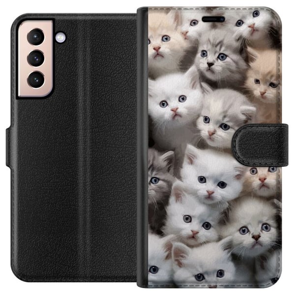 Kompatibelt Lommeboketui til Samsung Galaxy S21 Katter Kompatibelt Lommeboketui til Samsung Galaxy S21 Katter