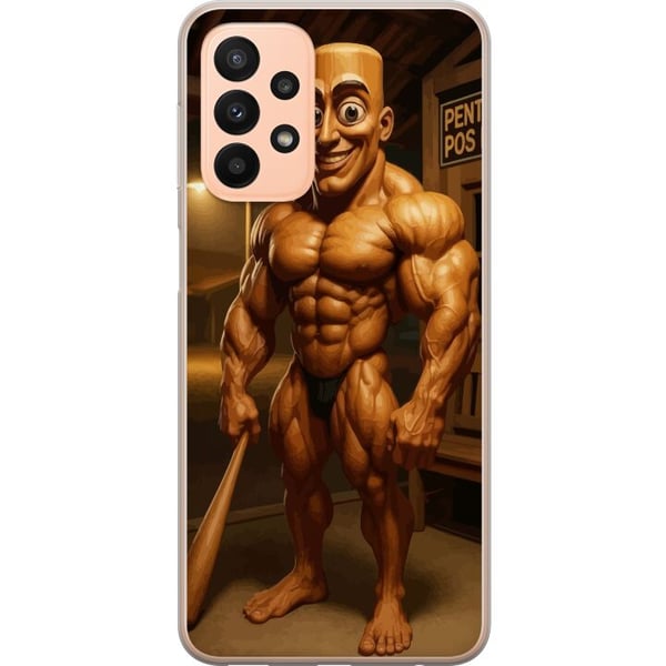 Kompatibelt Mobildeksel til Samsung Galaxy A23 Italiensk Brainrot-illustrasjon – Humoristisk trefigur i unik kunststil