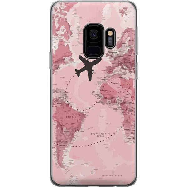 Kompatibelt Mobilskal till Samsung Galaxy S9 Travel airplane pink world map – resa och äventyr design med flygplan över rosa världskarta Kompatibelt Mobilskal till Samsung Galaxy S9 Travel airplane pink world map – resa och äventyr design med flygplan över rosa världskarta