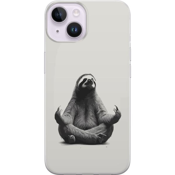 Kompatibel Mobilcover til Apple iPhone 14 Dovendyr i meditation – charmerende, roligt design, der kombinerer humor, afslapning og sød æstetik i perfe