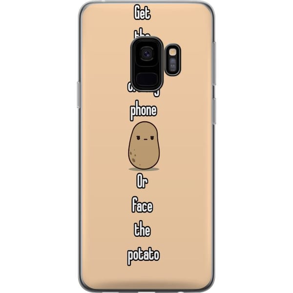 Kompatibelt Mobilskal till Samsung Galaxy S9 Potatis illustration – Roligt motiv Get off my phone or meet the potato Kompatibelt Mobilskal till Samsung Galaxy S9 Potatis illustration – Roligt motiv Get off my phone or meet the potato