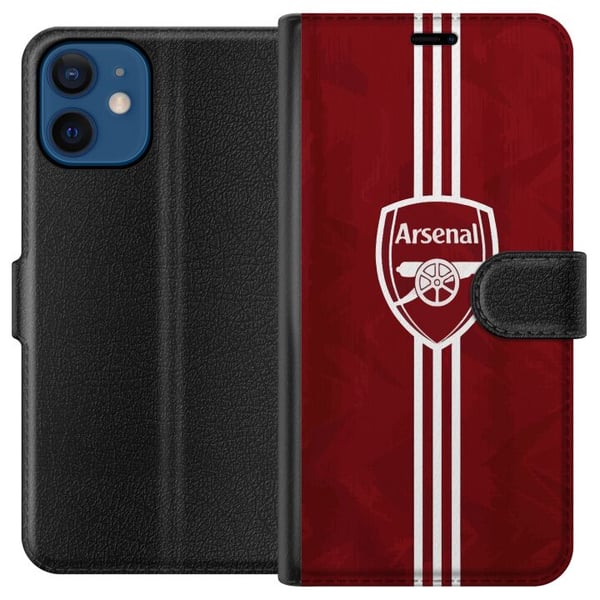 Kompatibelt Lommeboketui til Apple iPhone 12 Arsenal Emblem Fotboll Premier League Klubbmärke Röd Vit