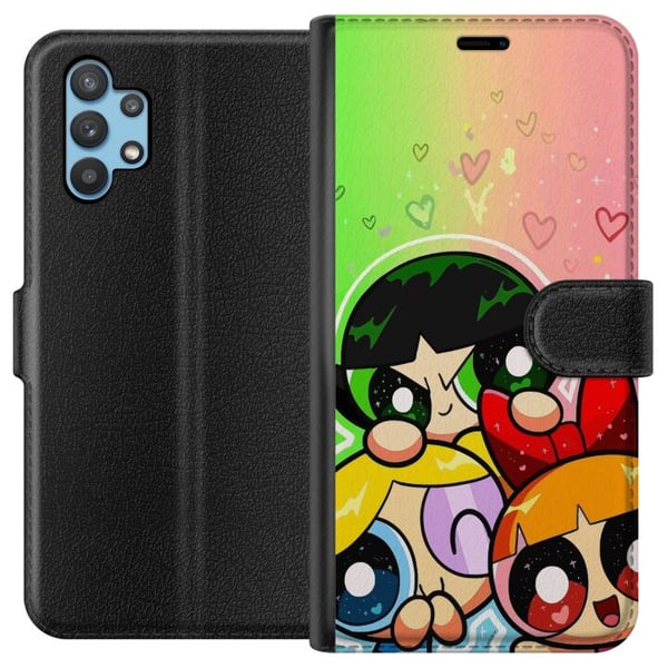 Kompatibelt Plånboksfodral till Samsung Galaxy A32 5G Powerpuff Girls Cartoon Superheroes