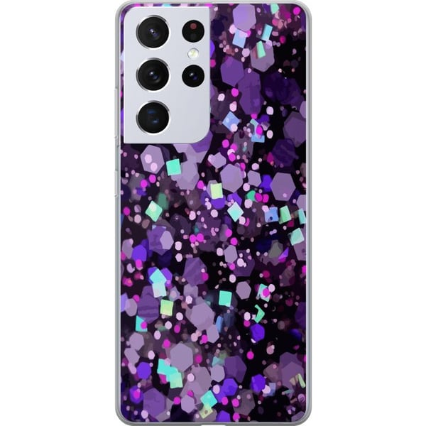 Kompatibelt Mobildeksel til Samsung Galaxy S21 Ultra 5G Lilla Glitter Kompatibelt Mobildeksel til Samsung Galaxy S21 Ultra 5G Lilla Glitter