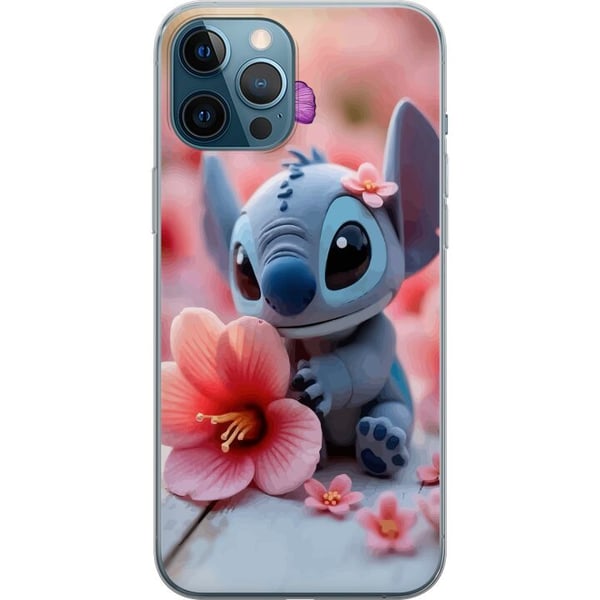 Kompatibelt Mobilskal till Apple iPhone 12 Pro Max Söt blå fantasivarelse med rosa blomma och fjäril romantiskt vårmotiv