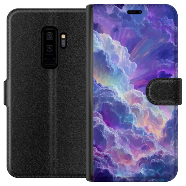 Yhteensopiva Lompakkokotelo Samsung Galaxy S9+ Vaaleanpunaisten, sinisten ja violettien värikkäiden pilvien fantasiamaisema, jossa on pehmeitä muotoj Yhteensopiva Lompakkokotelo Samsung Galaxy S9+ Vaaleanpunaisten, sinisten ja violettien värikkäiden pilvien fantasiamaisema, jossa on pehmeitä muotoj